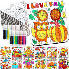 24 Pcs Thanksgiving Arts & Crafts Autumn DIY Jigsaw Puzzle Kit for Kids picture