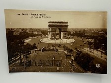 Vintage Rppc Paris Arc de Triomphe Place de l'Étoile France Sepia Postcard picture