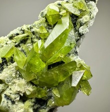 110 Ct. Full Terminated Rare Apple Green Titanite Crystals Cluster On Matrix. picture
