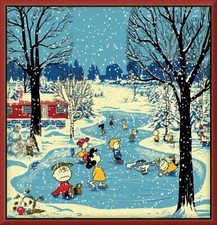 Charlie Brown Christmas Gang Skating, Toolbox - Refrigerator Magnet, 42 MIL picture