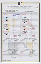 Autographed Oneil Cruz Pirates Game Used Lineup Card Item#13387585 COA picture