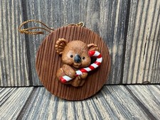 Vintage 1984 Hallmark Koala With Candy Cane Holiday Ornament picture