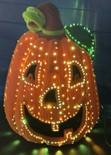 VINTAGE AVON NOVELTY CLASSIC 2002 GLOWING FIBER OPTIC JACK O LANTERN PUMPKIN picture