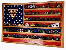 New Jersey State Trooper / Police Challenge Coin Display 70-100 Coins TRAD picture
