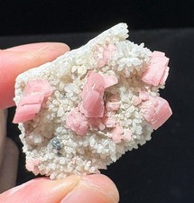 Rhodochrosite on quartz - American Tunnel - Sunnyside Mine, Colorado picture