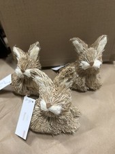 Straw Bunny Rabbit Figurine Easter Decoration From Target (set Of 6) picture