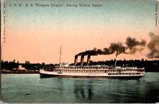 Vintage Postcard Steamship CPR SS Princess Victoria enters Victoria Harbor F-384 picture