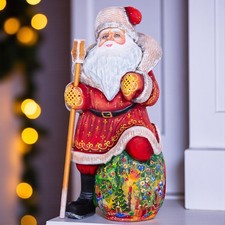 Hand Painted Wooden Santa 9