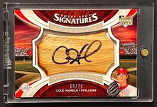 2006 UD Sweet Spot Cole Hamels Bat Barrel Black Auto Rookie RC /70 Phillies picture