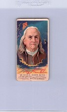 Ben Franklin 1888 N76 W Duke Sons & Co Great Americans Poor Pencil on Back picture