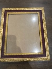Vintage Ornate Gold Gilt Picture Frame with Burgundy Velvet Inset Matte Matte picture
