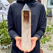 5.26LB Natural clear white crystal obelisk Crystal energy column Reiki healing picture