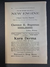 1909 LR Ads REGENNAS Engines Lititz PA ESENWEIN Drug Reading PA MOYER STEFFY picture