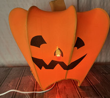 VTG 90’s Trendmasters Halloween Jack-O-Lantern Lamp Fabric Over Wire Works  picture