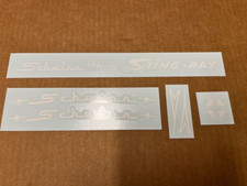 Schwinn Approved 1967 & Later De Luxe Stingray Bicycle Complete White Decal Set picture