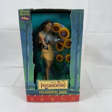 Vintage Disney Pocahontas & Meeko Sunflower Coin Bank Just Toys 1995 NEW 90s Toy picture
