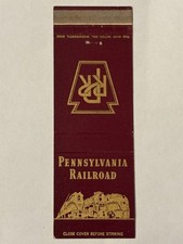 Pennsylvania Railroad Matchbook Cover Maroon Gold PRR Logo Railway Train Vintage picture