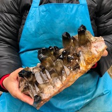 4.79LB Natural Black Quartz Crystal Cluster Specimen Healing 3082 picture