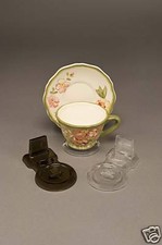 6 New Clear Tea Cup and Saucer Stands, holder, espresso sets picture
