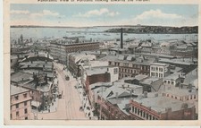 Portland Maine Panoramic View Harbor City Skyline Trolley Vintage Postcard 1921 picture