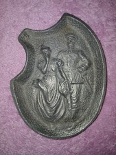 Vtg~Risqué~The Old Army Game Double Sided Cast Metal Trinket Dish / Ashtray picture