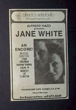 Jane White Alfredo's Settebello NYC 1976 Mini Poster Type Concert Ad, Advert v2 picture
