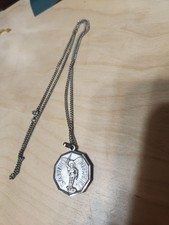 octagonal Saint Michael the Archangel religious pendant necklace picture