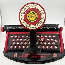 Vintage Marx Junior Dial Typewriter Tin Litho Toy Red Black Works Clean picture