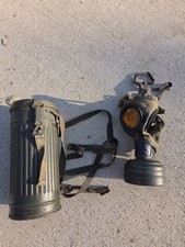 WW2 Wehrmacht German  Gas Mask, Filter, & Canister fny43 named picture