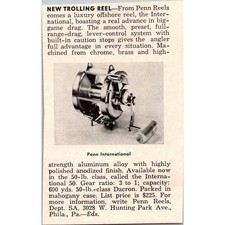 Penn Reels New Trolling Reel Luxury Offshore Reel Philadelphia PA 1966 Ad SAH8-3 picture
