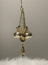 Vintage Czech Chandelier Gablonz Beaded Wired Glass  Beads Christmas Ornament picture