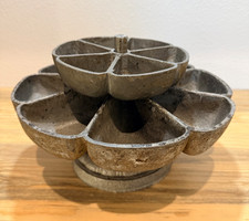 RARE Vintage Cast Iron 14 Compartment Shoemaker Cobbler Nail Cup, Caddy, Holder picture