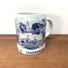 Bygdo Danmark White Blue Ceramic Beer Coffee Stein Mug, Scandinavian Design picture