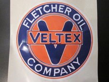 Vintage Fletcher Oil Company Veltex Round 3 Inch Sticker Boise Idaho picture