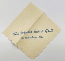 St Petersburg Florida The Wonder Bar and Grill Paper Napkin Vtg Advertising picture
