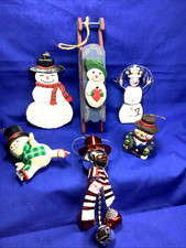 Lot Vintage Mixed Snowman Christmas Tree Ornaments 564 picture