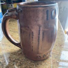 Beer / Coffee MUG / STEIN  Iowa License Plate Motif- MOOREVILLE POTTERY Metallic picture