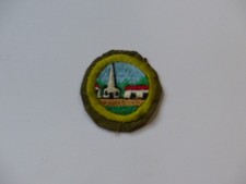 Used Vintage Cit. Community Merit Badge Boy Scout BSA Crimped Khaki Green Patch picture