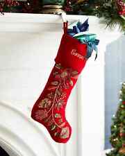 Neiman Marcus Red Poinsetta Garland Stocking  ($198) wtax picture