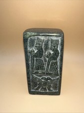 HAND-CARVED STONE REPLICA, ANCIENT HITTITE EMPIRE HIEROGLYPHIC ARTIFACT picture