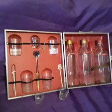 Vintage Hidden Liquor Travel Set in Travel Case With Accessories picture