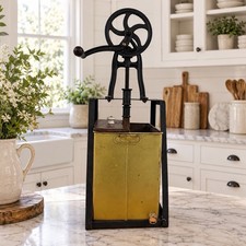 Vintage No 904 Butter Churn 29” Cast Iron Hand Crank Farmhouse Dairy Decor picture
