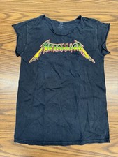 Rare Stern Metallica Pinball Machine Staff Shirt Cut Off Sleeves Adult S picture