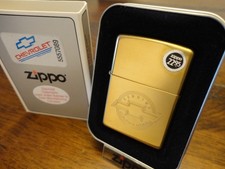 CHEVY CHEVROLET BOWTIE HIGH POLISH BRASS ZIPPO LIGHTER MINT IN BOX 1998 picture