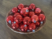 Lot 27 Vintage Red Christmas Ornaments Rauch Shiny Bright Made In USA picture