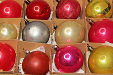 Lot Antique VTG early 1900s Glass Multicolor BALL Christmas Ornaments Germany picture