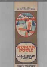 1930s Matchbook Cover Diamond Quality Roman Pools Miami Beach, FL Sales Sample picture