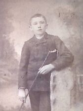 c1880/90s Cabinet Card Oneonta NY Named ID S Ford 12 Year Old Boy Young Man A117 picture