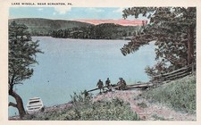Scranton PA Lake Winola Canoe Club Boating Team Vtg Postcard J74 picture