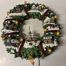 The Hamilton Collection Thomas Kinkade Christmas Village Wreath - AC/DC - Works picture